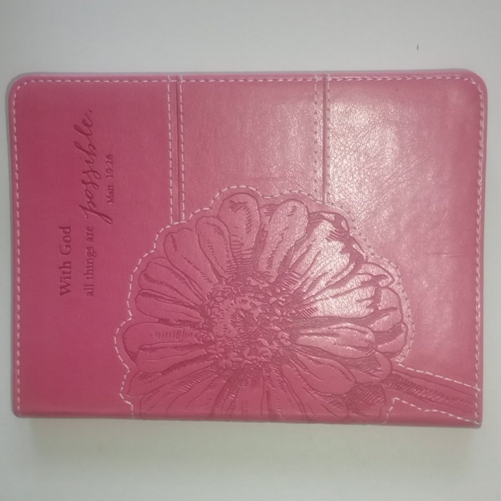 Blank Lined Journal with Biblical Verses, Pink, Pre-owned